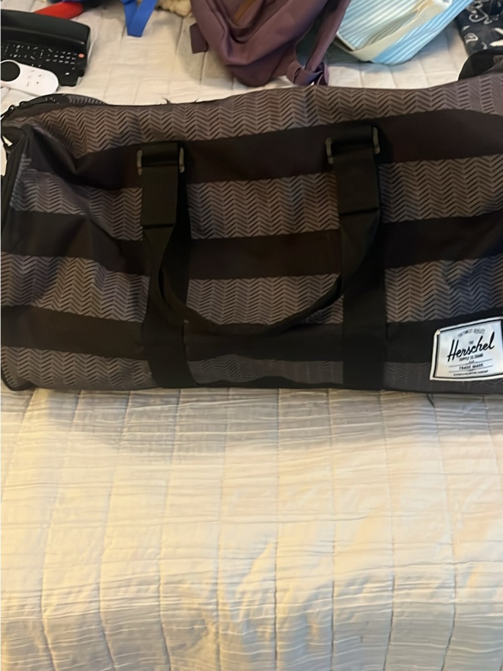 Herschel Supply Company Brown and Black Chevron Duffel Bag